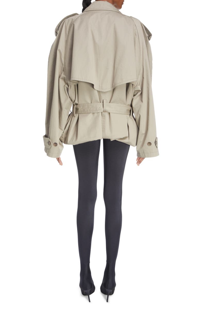 Balenciaga Oversize Crop Trench Coat, Alternate, color, 