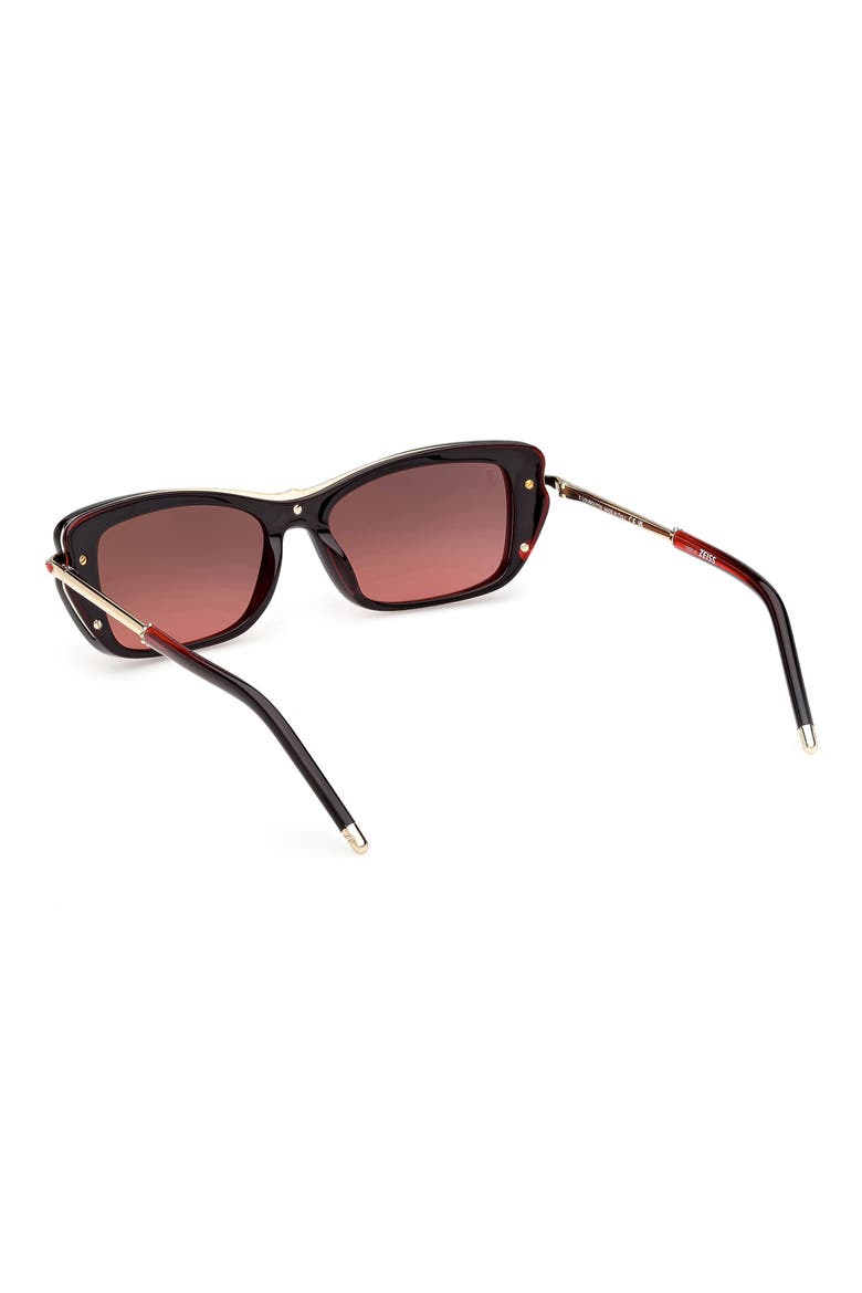 53mm Butterfly Sunglasses, Alternate, color, BILAYER BLACK / RED / GOLD