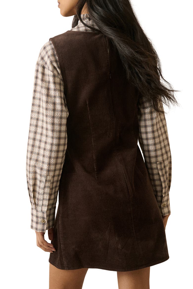 Vicky Cotton Corduroy Minidress, Alternate, color, BROWN
