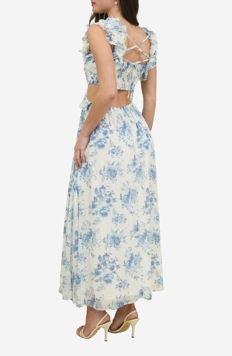 Blu Pepper Ruffle Cutout Maxi Sundress, Alternate, color,