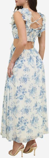 Ruffle Cutout Maxi Sundress