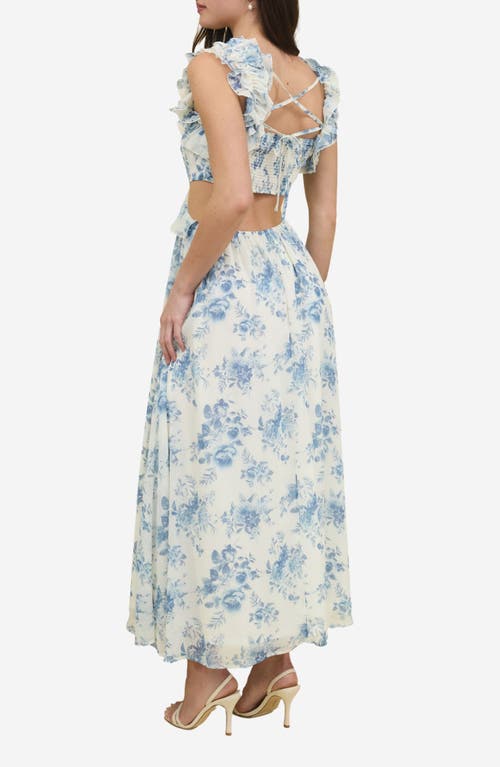 BLU PEPPER BLU PEPPER RUFFLE CUTOUT MAXI SUNDRESS
