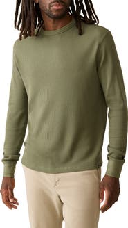 Faherty Cloud Long Sleeve Waffle Crew T-Shirt