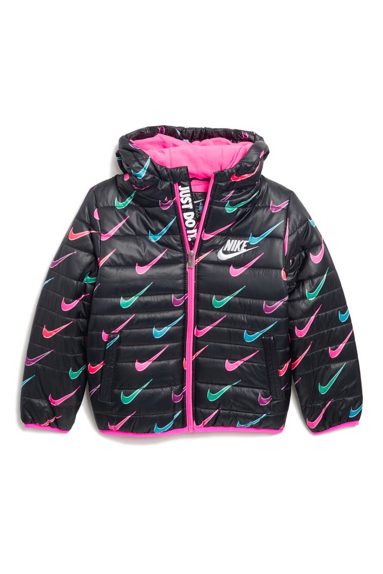 Kids' Essential Padded Hooded Jacket, Main, color, MULTI/ BLACK