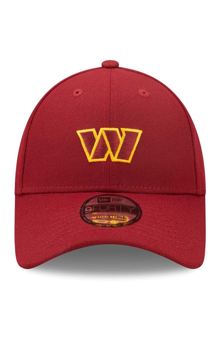 New Era Men's New Era Burgundy Washington Commanders Logo Essential 9FORTY Adjustable Hat, Alternate, color, 