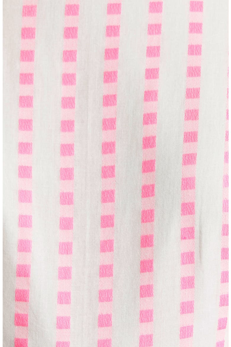 Maybella Gingham Lace Inset Cotton Dress, Alternate, color, PINK ISLE GINGHAM STRIPE