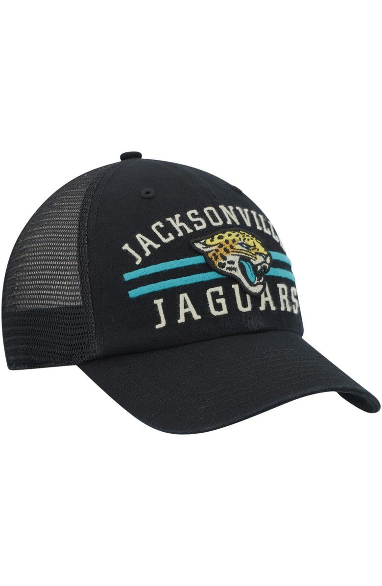 '47 Men's '47 Black Jacksonville Jaguars Highpoint Trucker Clean Up Snapback Hat, Alternate, color, 