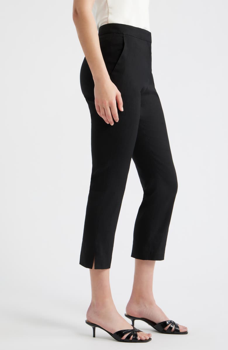 BOSS Tapria Slim Fit Crop Pants, Alternate, color, Black
