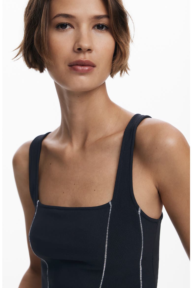 Exposed Seam Crop Tank, Alternate, color, BLACK