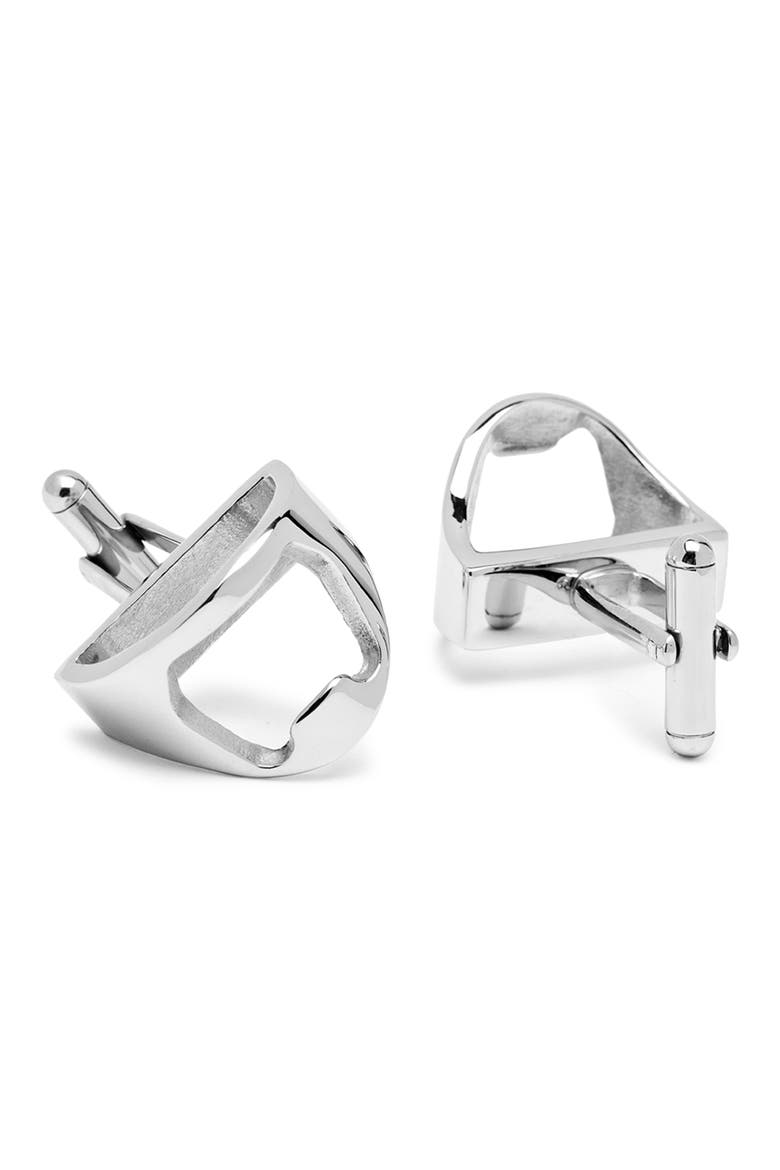 Bottle Opener Cuff Links, Alternate, color, SILVER