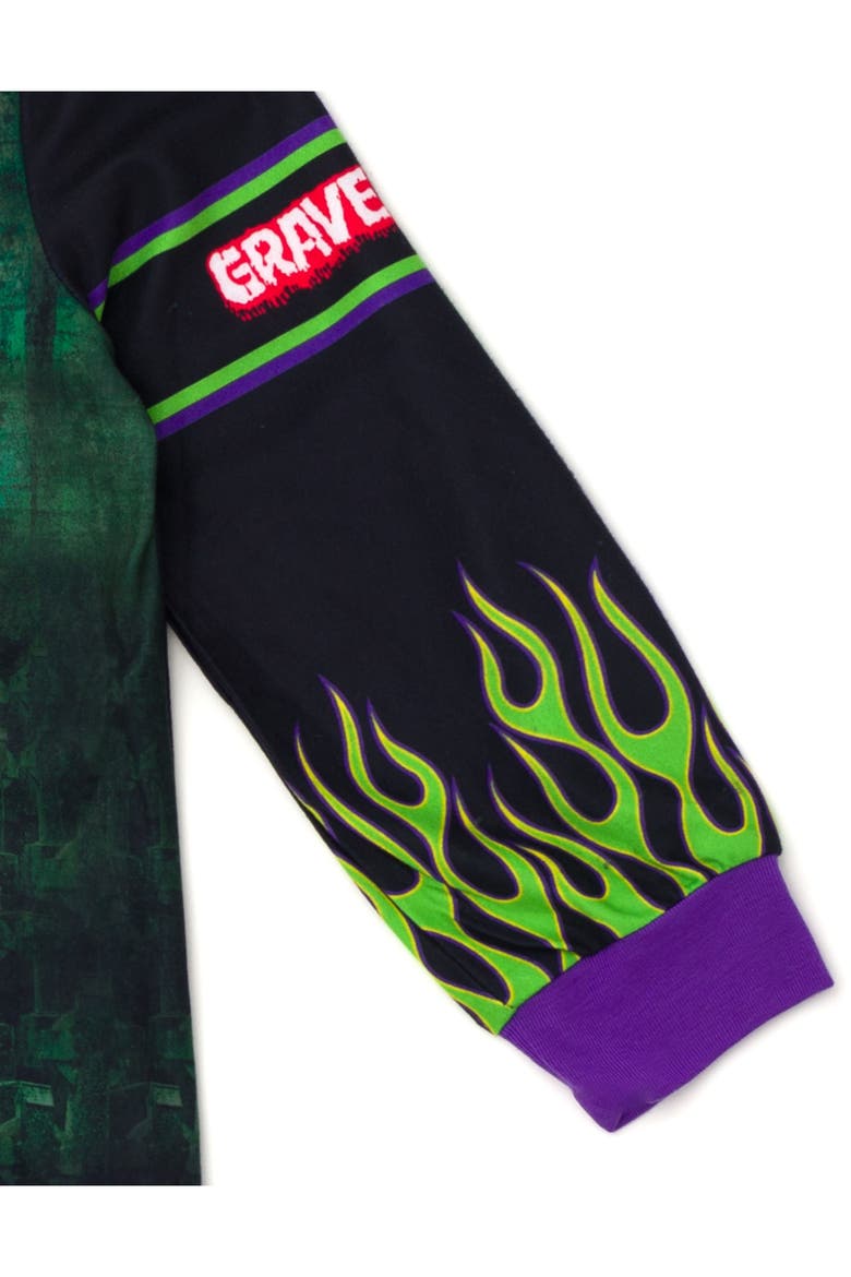 Fleece Hooded One Piece, Alternate, color, Grave Digger Green