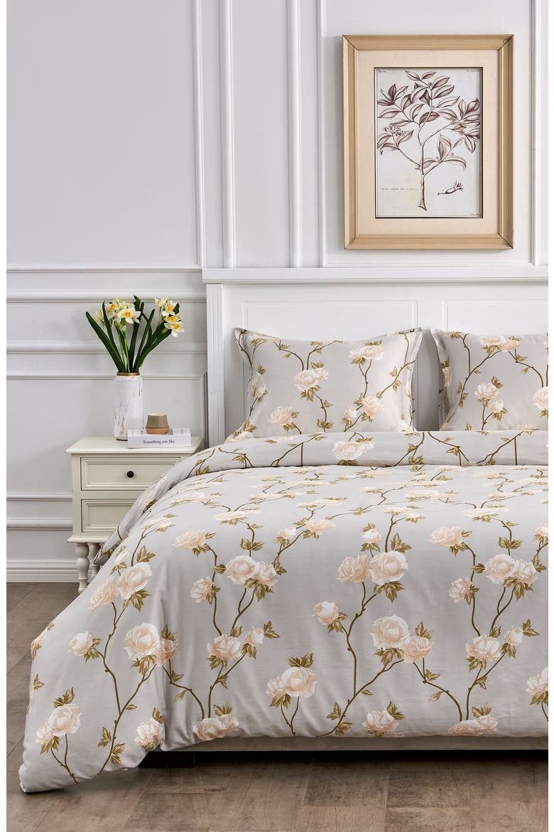 Rose 400 Thread Count Cotton Duvet Set, Alternate, color, IVORY