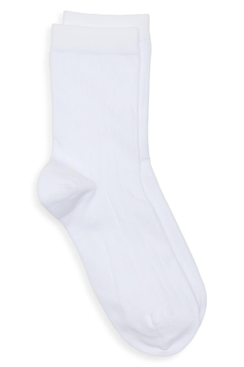 Ribbed Dress Socks, Alternate, color, WHITE