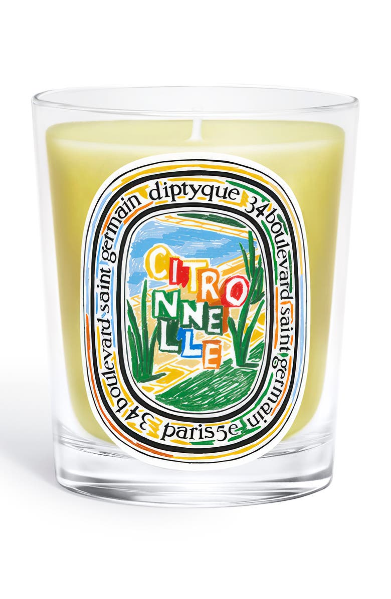 Diptyque Citronnelle Lemongrass & Orange Blossom Scented Candle, Alternate, color,