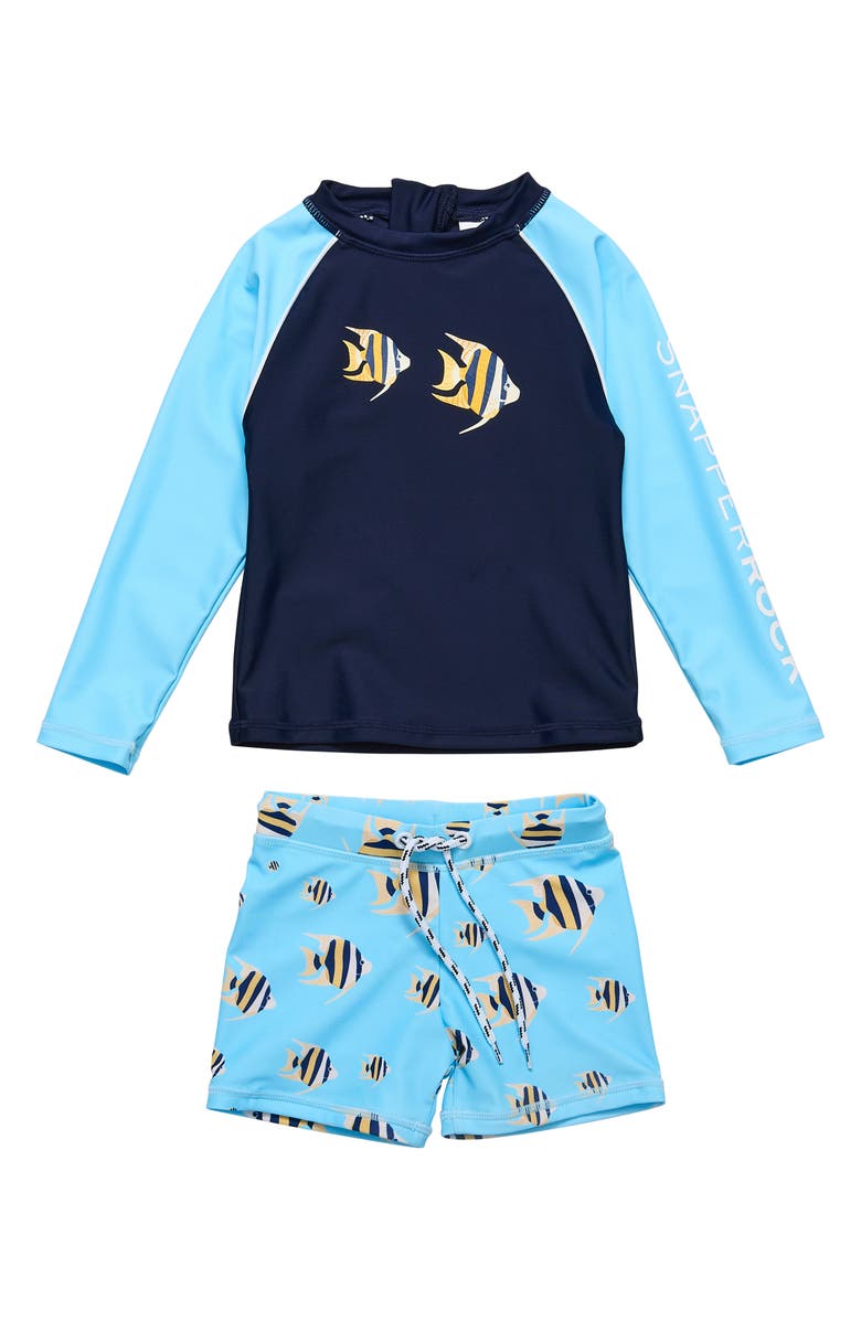 Snapper Rock Kids' Angel Fish Two-Piece Rashguard Swimsuit, Main, color, 