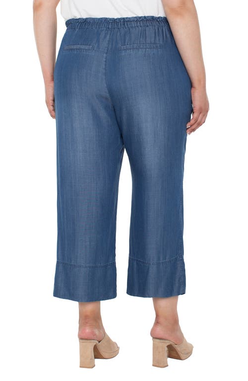 Liverpool Los Angeles Trendy Plus Size Chambray Pull-on Cropped Pants