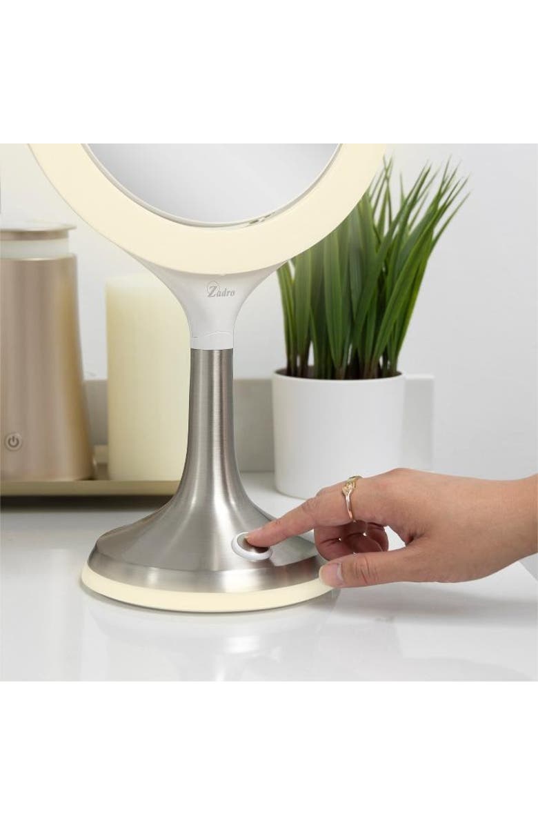 Zadro Mood Therapy Lighted Makeup Mirror with 8X/1X Magnifications, Alternate, color, White