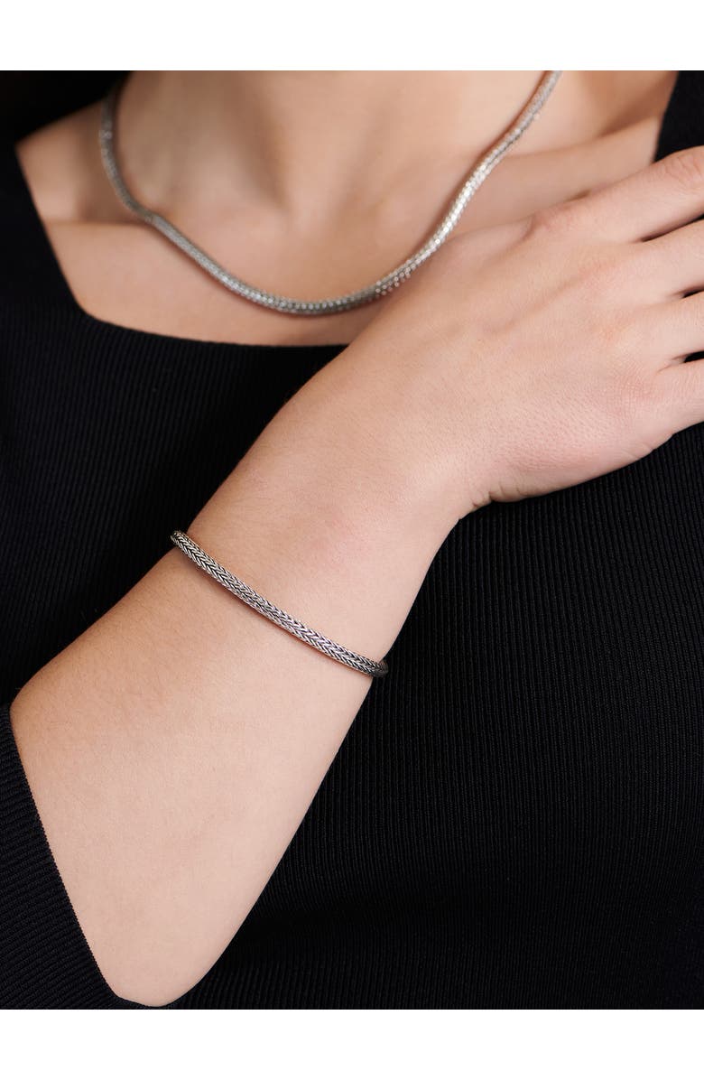 DEVATA Foxtail Chain Bracelet in Sterling Silver, 4mm, Alternate, color, Silver