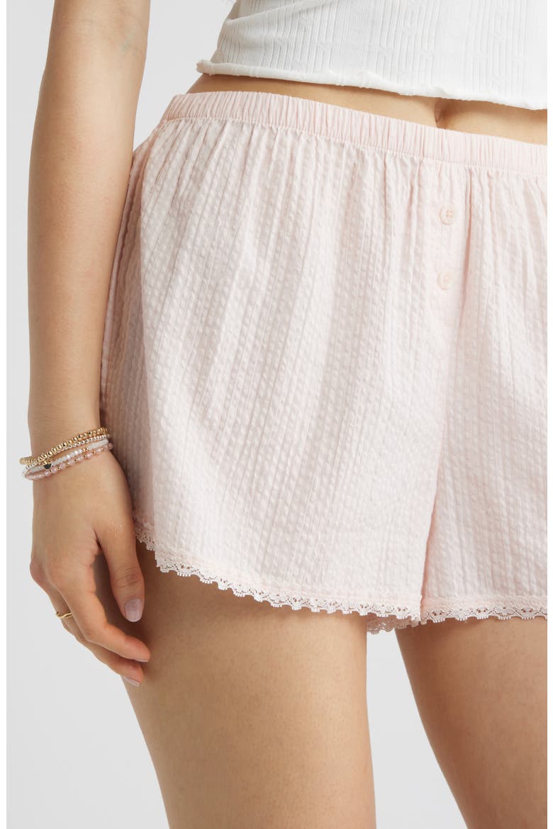 Cotton Seersucker Boxer Shorts, Alternate, color, PINK BALM