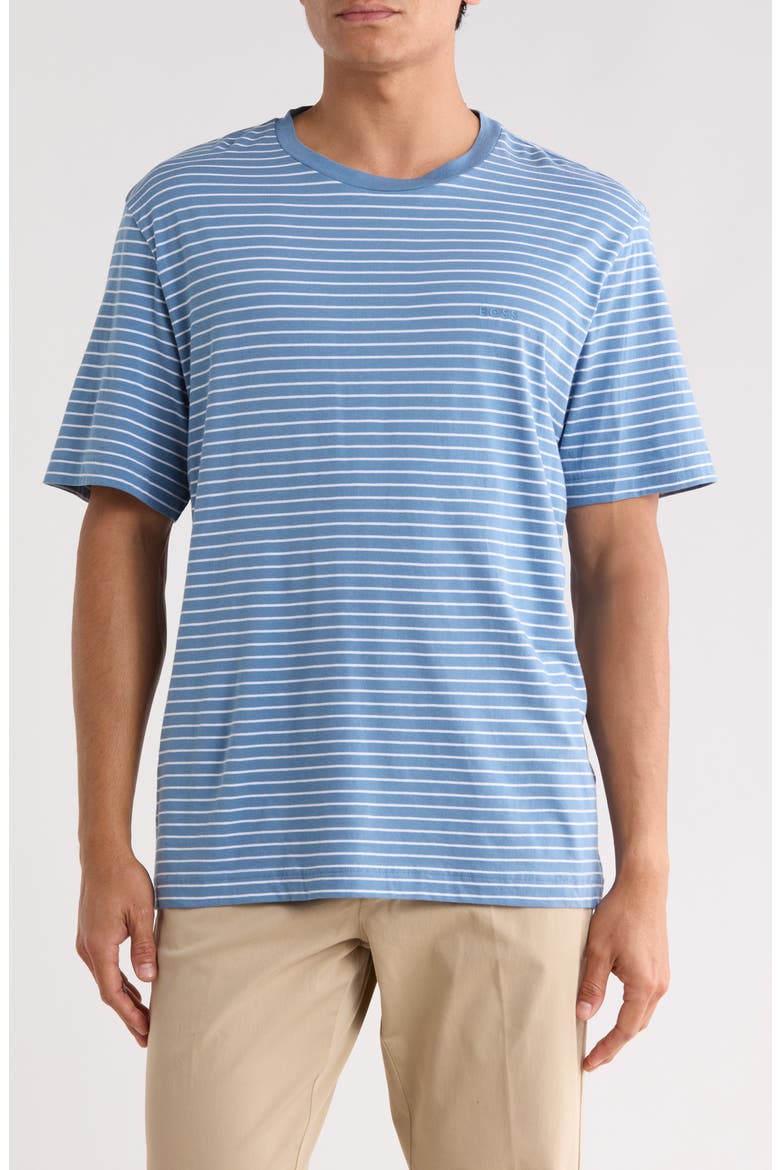 Tales Stripe Cotton Knit T-Shirt, Main, color, OPEN BLUE