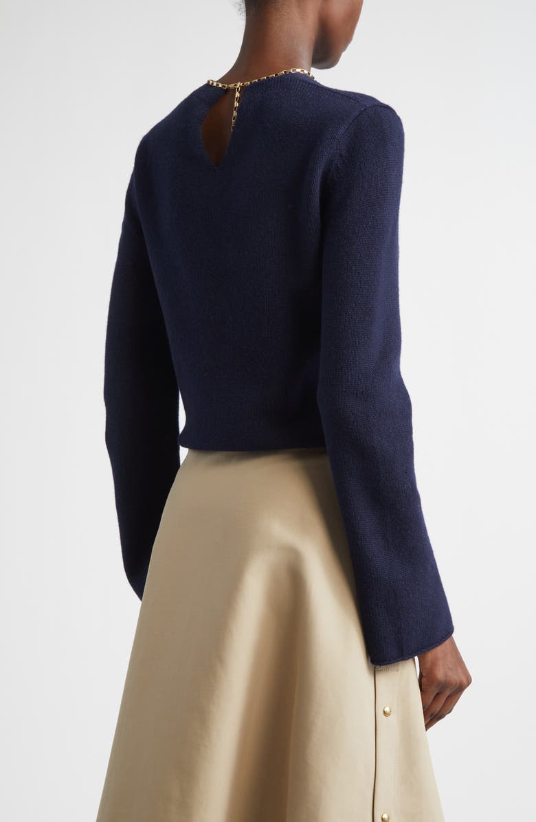 Moncler Virgin Wool & Cashmere Sweater, Alternate, color, Deep Navy