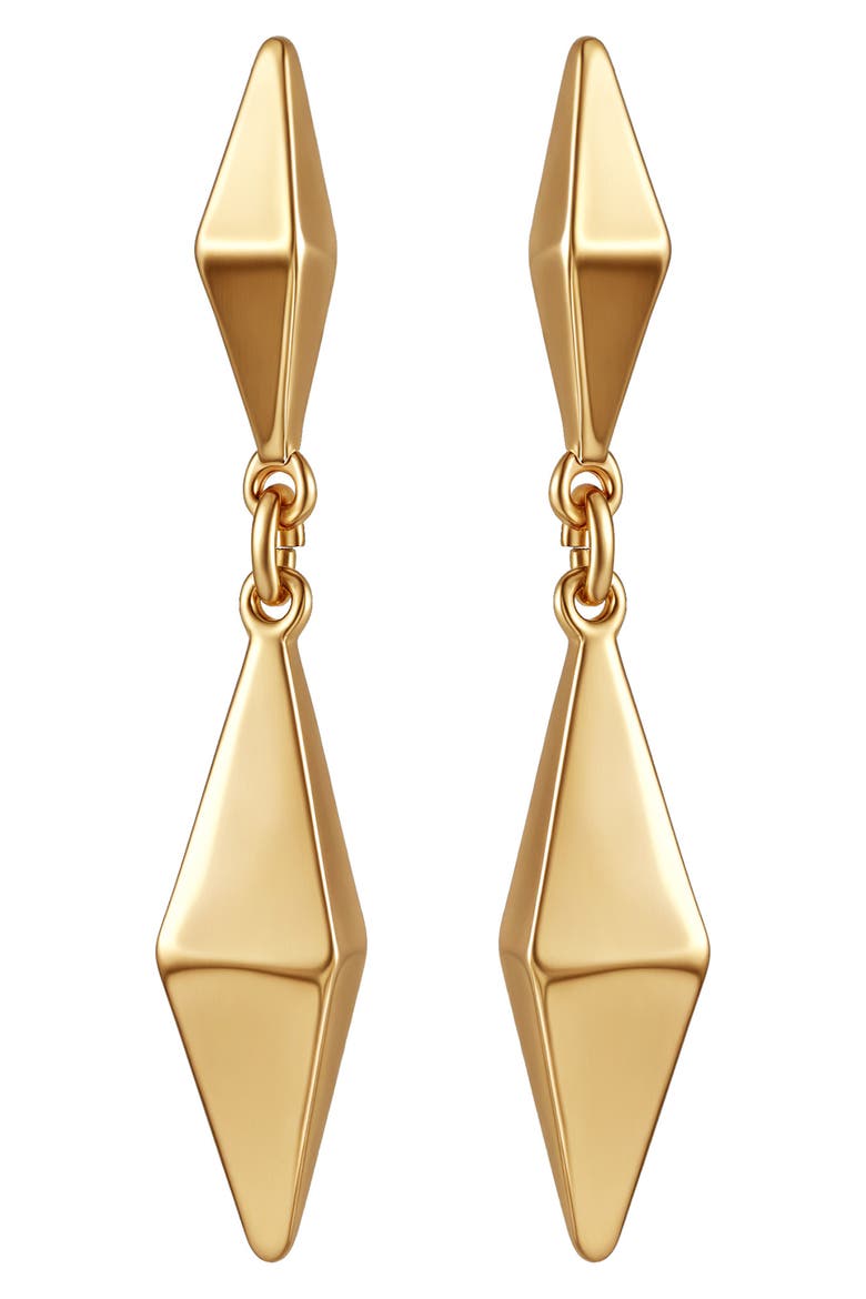 Pyramid Linear Drop Earrings, Main, color, GOLD