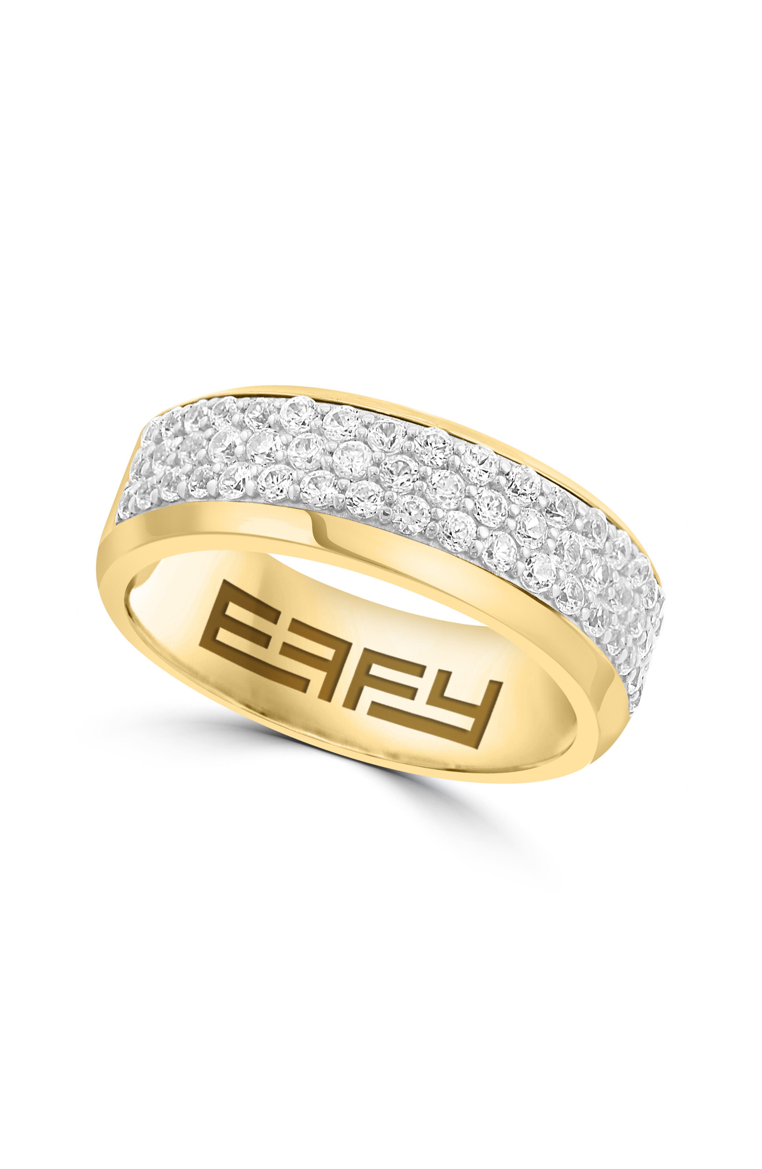 EFFY Men's Sterling Silver Pavé Zircon Ring