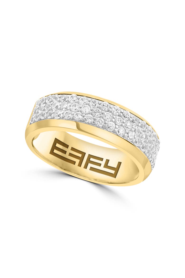 Men's Sterling Silver Pavé Zircon Ring, Main, color, YELLOW