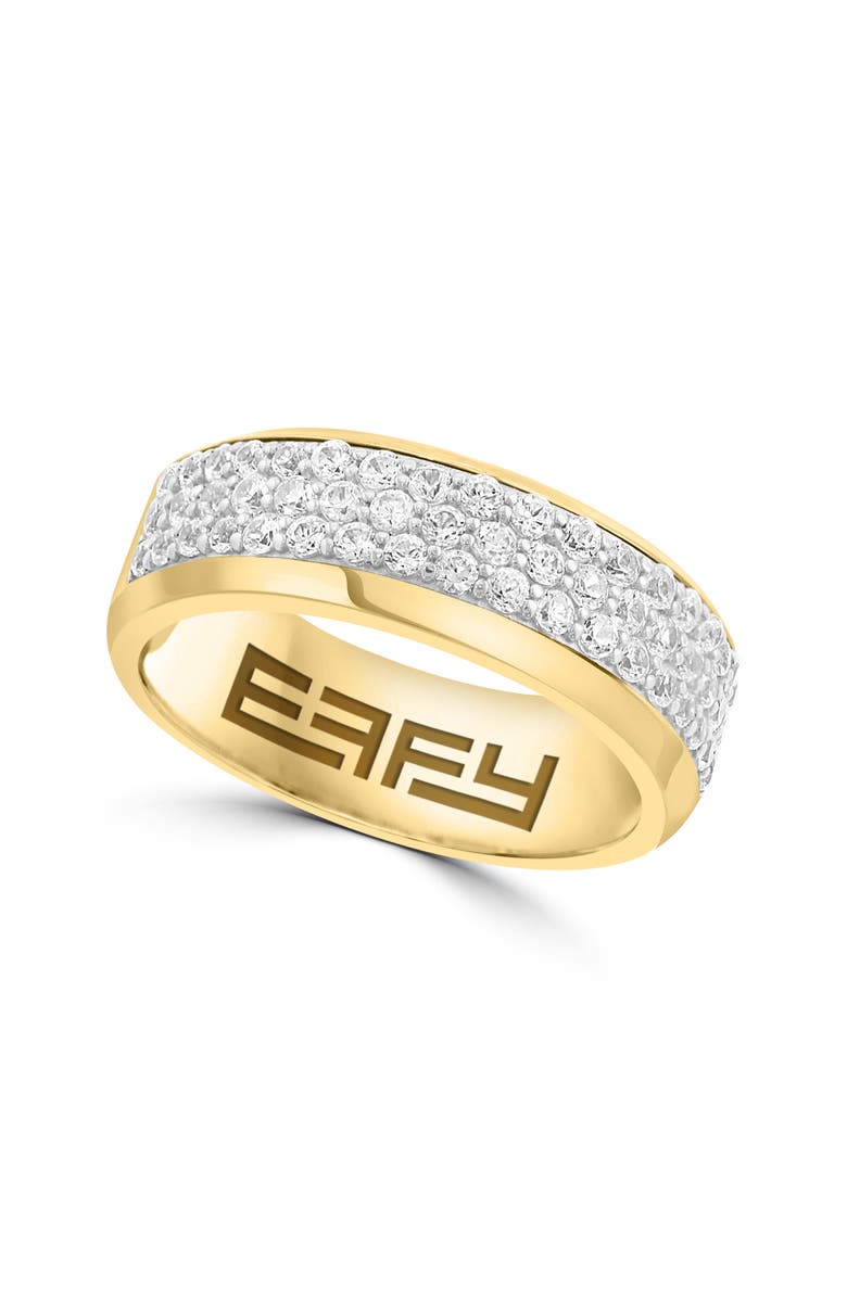 EFFY Men's Sterling Silver Pavé Zircon Ring, Main, color, Yellow