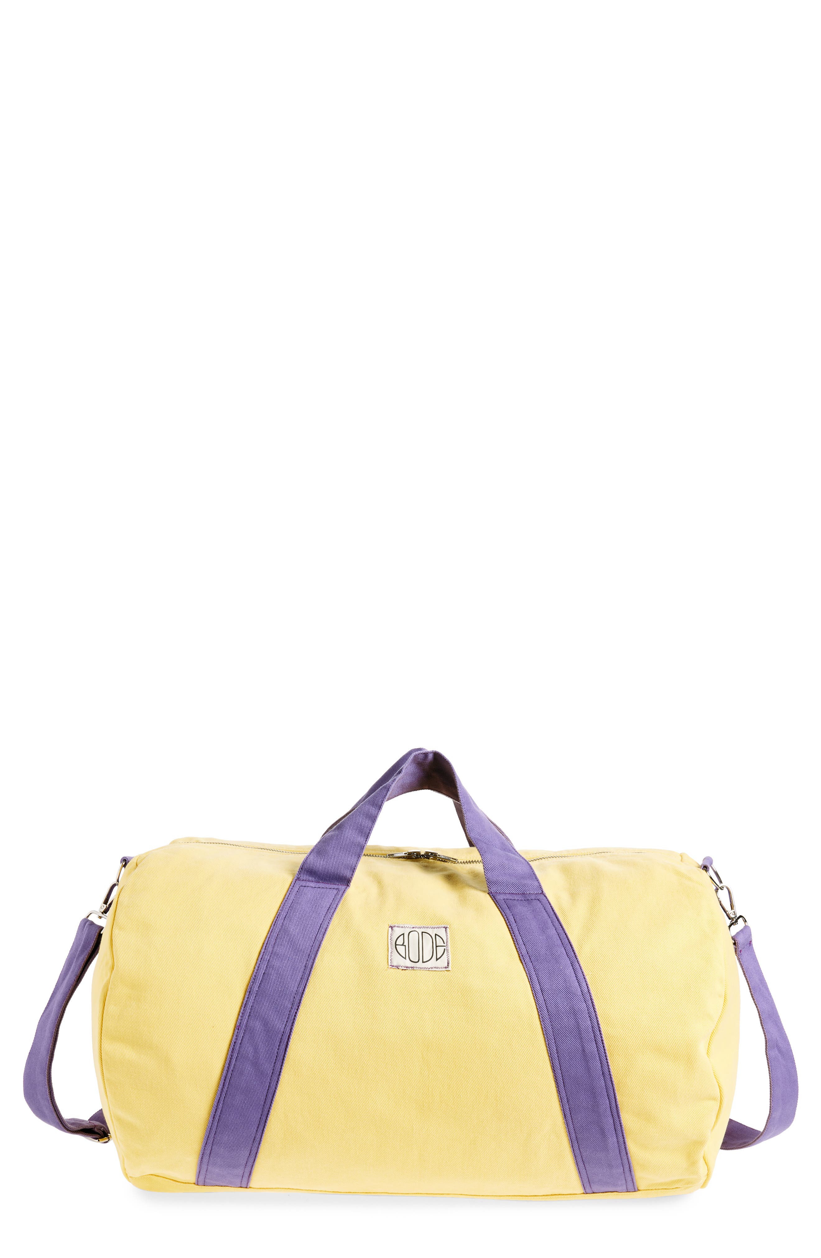 Bode Two-Tone Canvas Gym Bag, Main, color, 