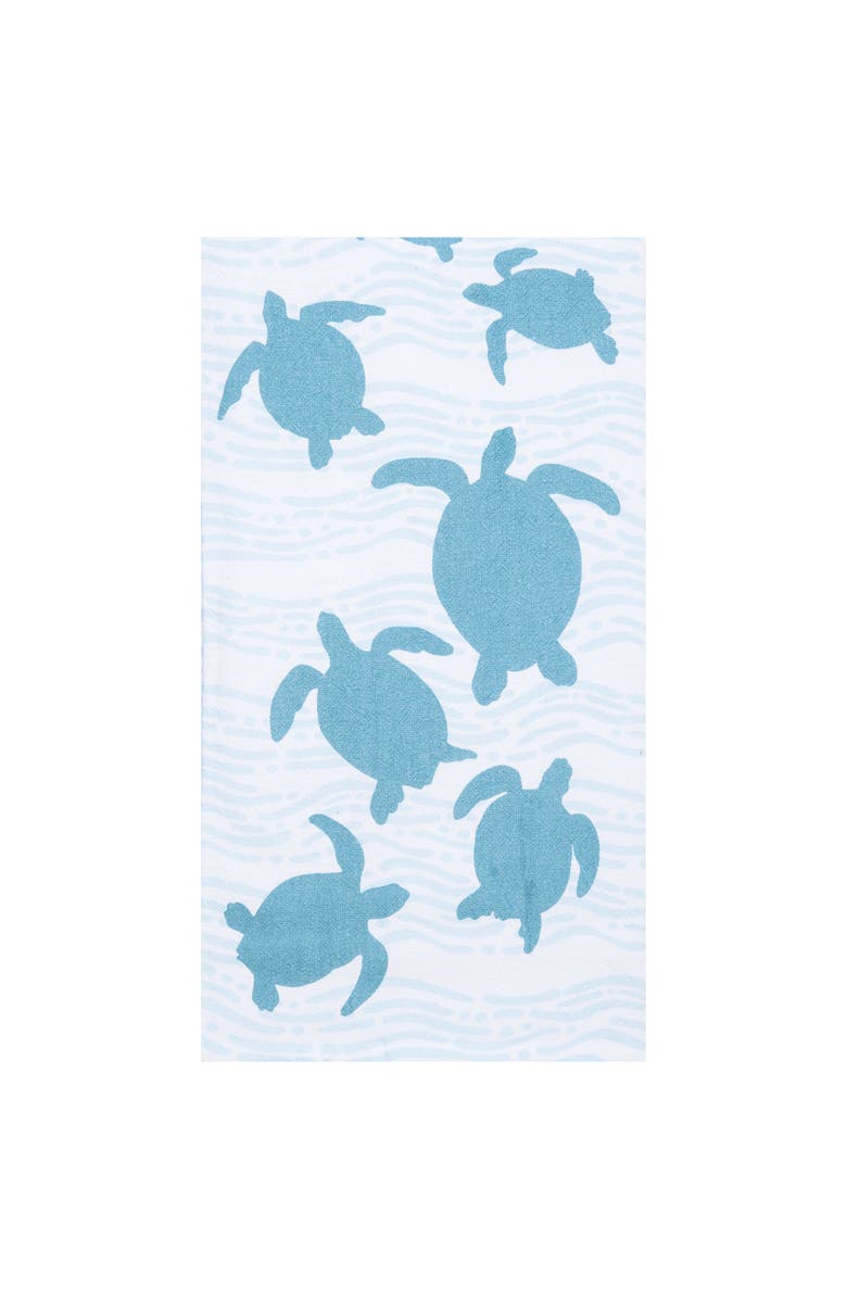 C&F Home Turtle Wave Kitchen and Bathroom Graphic Print Hand Towel, Main, color, Blue