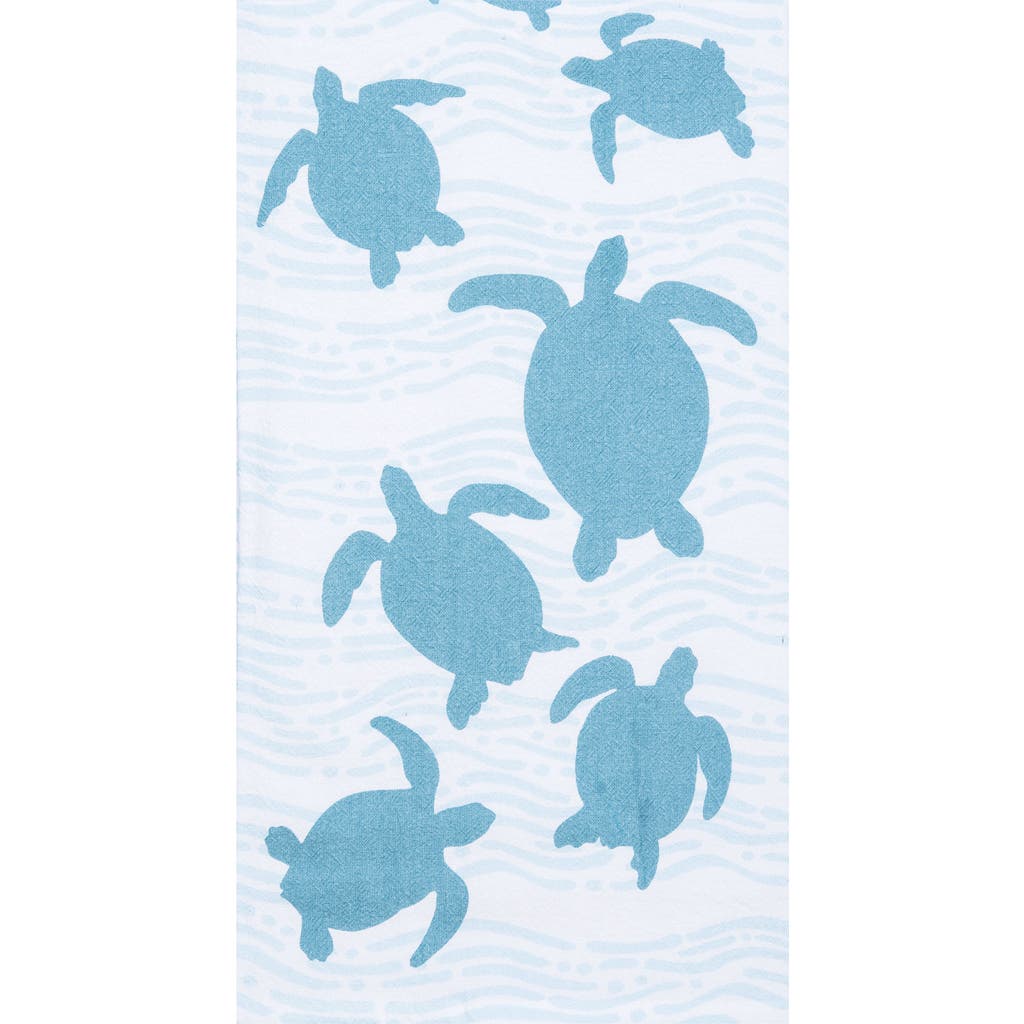 C & F Home C&f Home Turtle Wave Kitchen And Bathroom Graphic Print Hand Towel In Blue