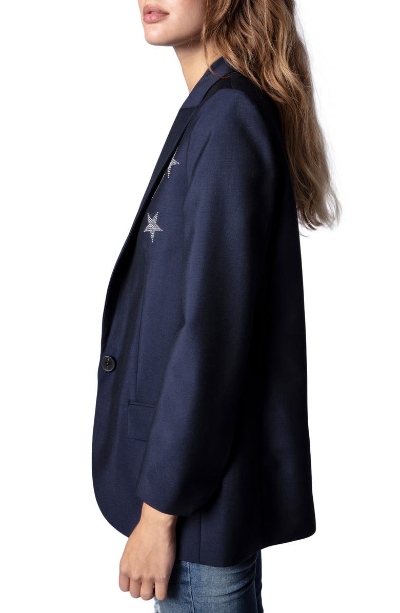 Zadig 
Voltaire Viva Strass Stars Wool Blazer, Alternate, color, 