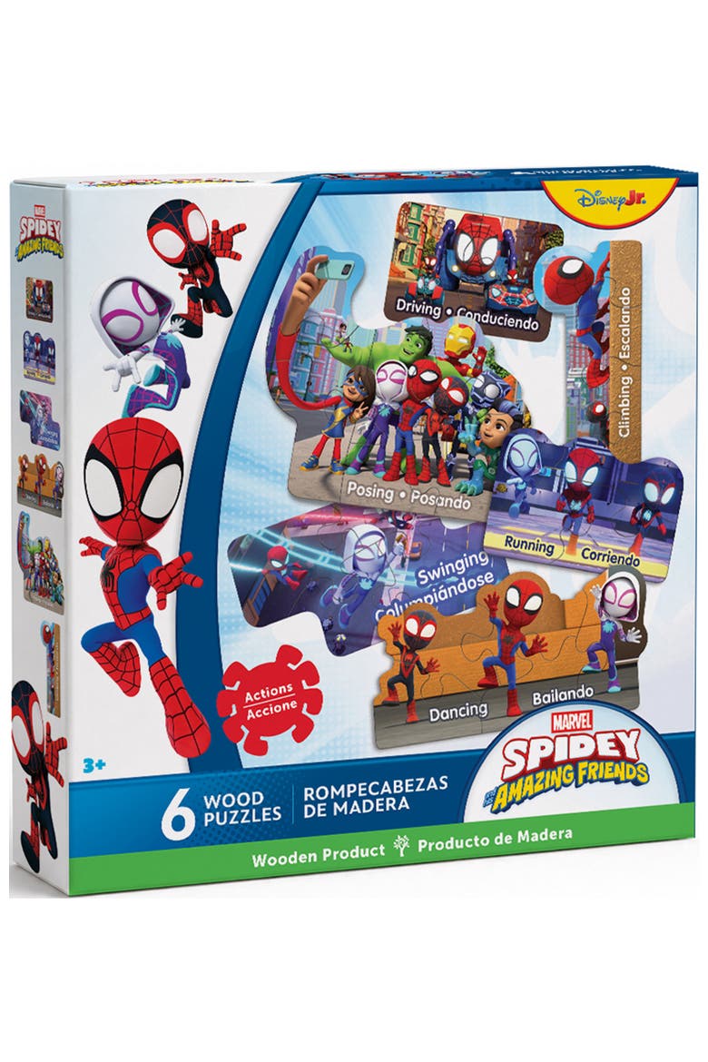 Spidey & Friends 6-Pack Wood Puzzles, Main, color, Multicolor