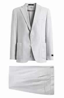 Icon Relaxed Fit Grey Mélange Wool & Cotton Blend Suit