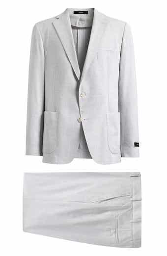 Icon Relaxed Fit Grey Mélange Wool & Cotton Blend Suit