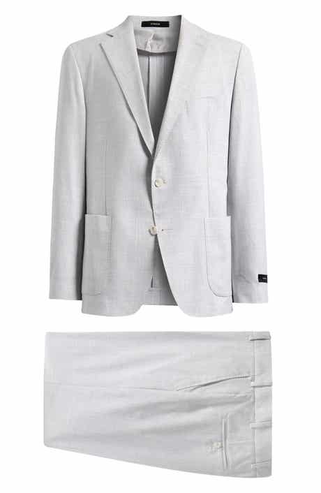 Icon Relaxed Fit Grey Mélange Wool & Cotton Blend Suit