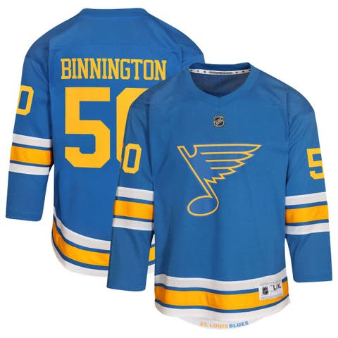 Youth Jordan Binnington Blue St. Louis Blues Home Replica Player Jersey