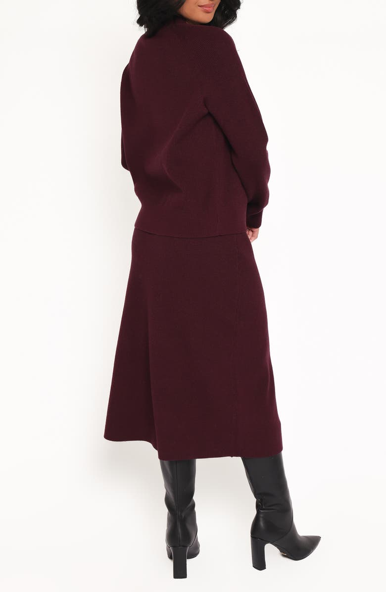 Petal & Pup Bridget Rib Sweater & Midi Set, Alternate, color, Maroon