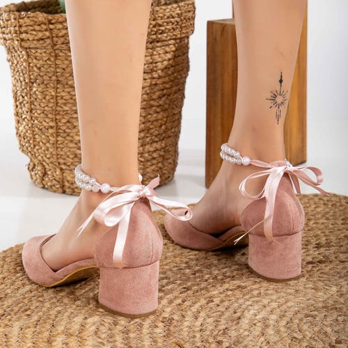 Forever & Always Shoes Women's Rose Gold Miranda - Dusty Pink Shoes With Pearls In Dusty Pink