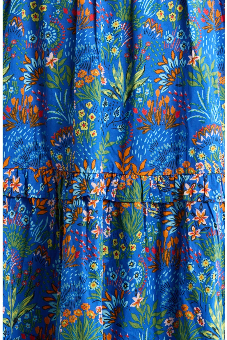 Ruy Floral Palmer Tiered Cotton Maxi Dress, Alternate, color, BLUE