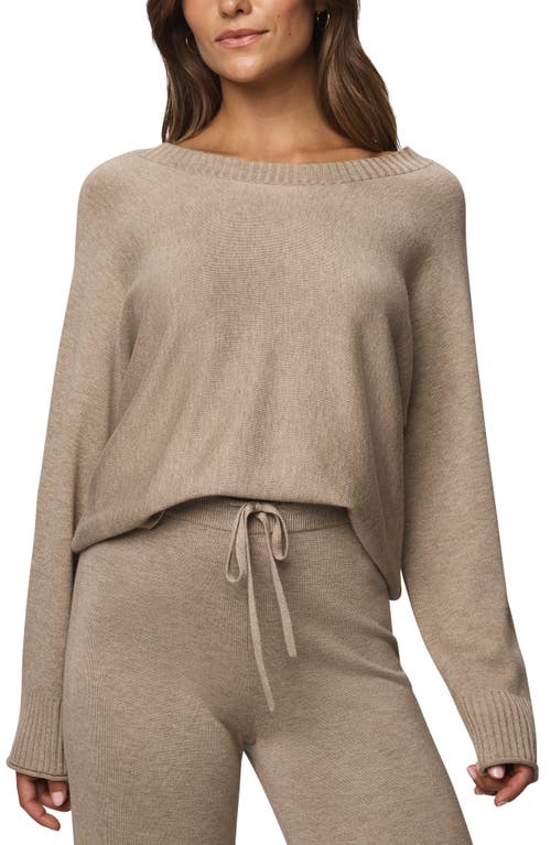 Splendid Georgie Oversize Boat Neck Sweater In Brown