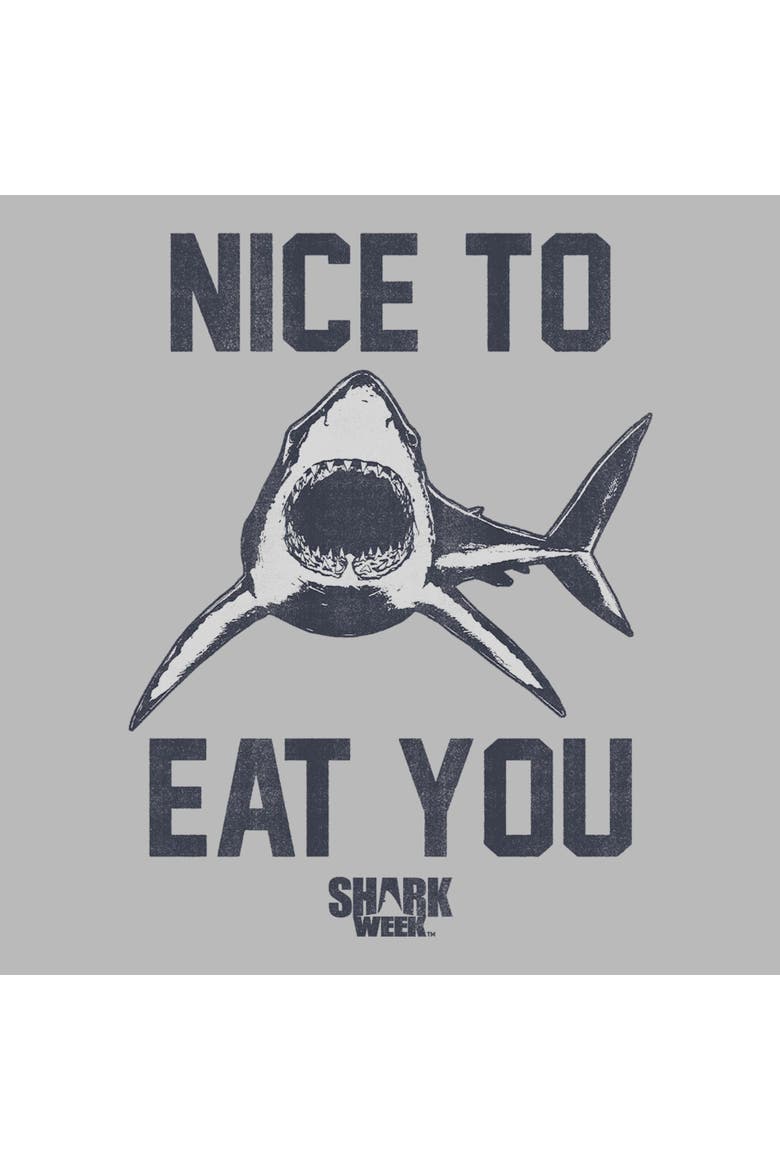Mens Discovery Shark Week Looking Sharp T Shirt, Alternate, color, Gray: Nice To Eat