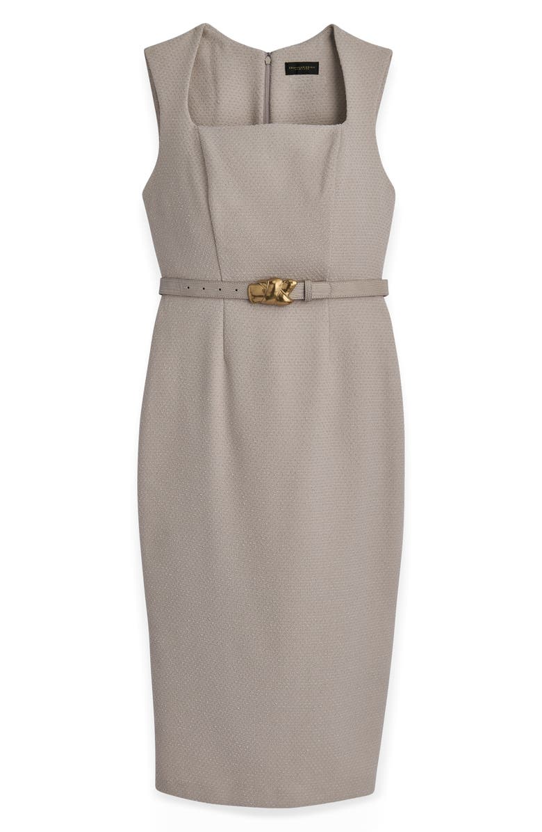 Donna Karan New York Belted Sheath Dress, Alternate, color, Dark Clay Cream