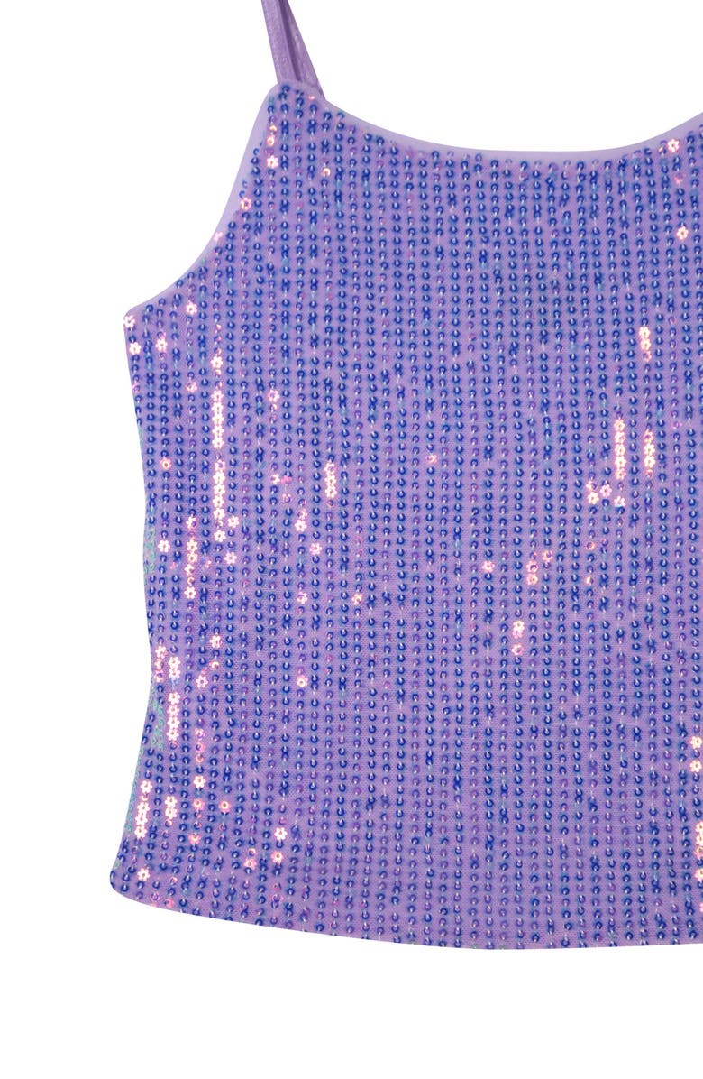Zunie Kids' Sequin Camisole & Skirt Set, Alternate, color, Purple