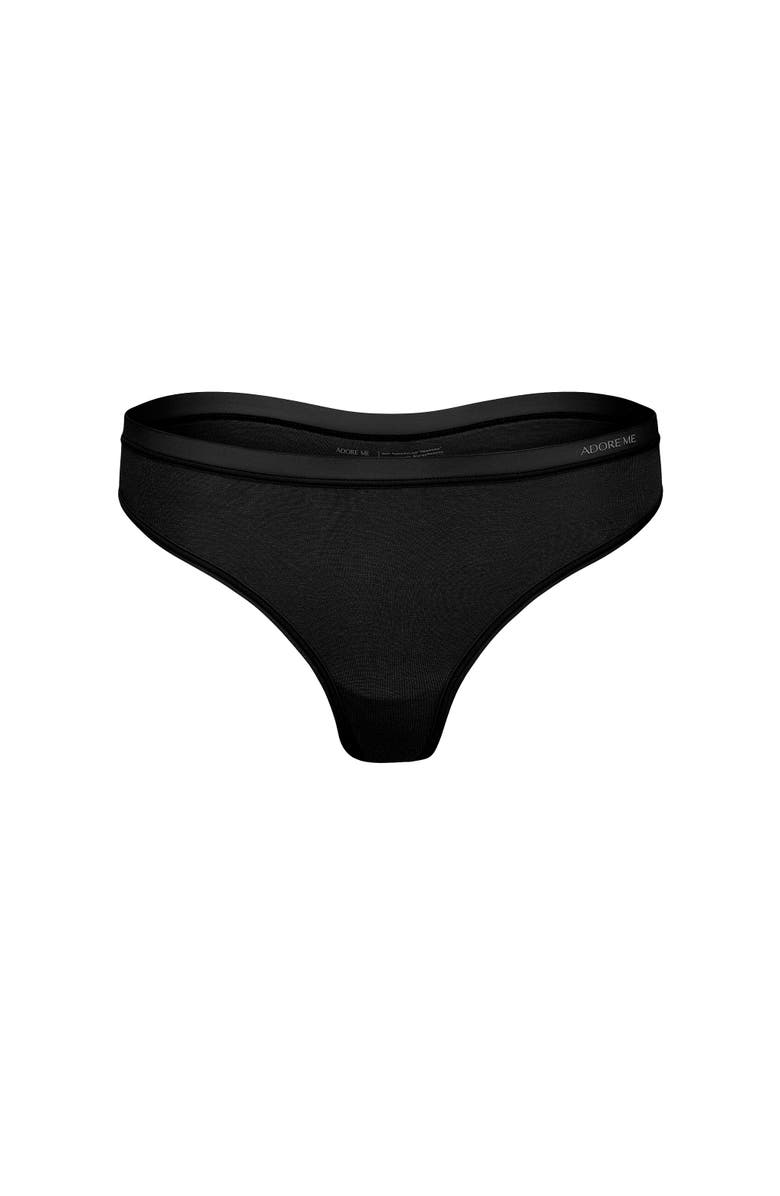 Adore Me Ezra Thong Panties, Alternate, color, Black