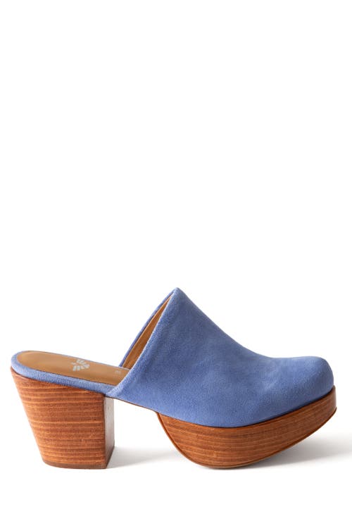 Fortress Ava Clog Mule In Cornflower Suede