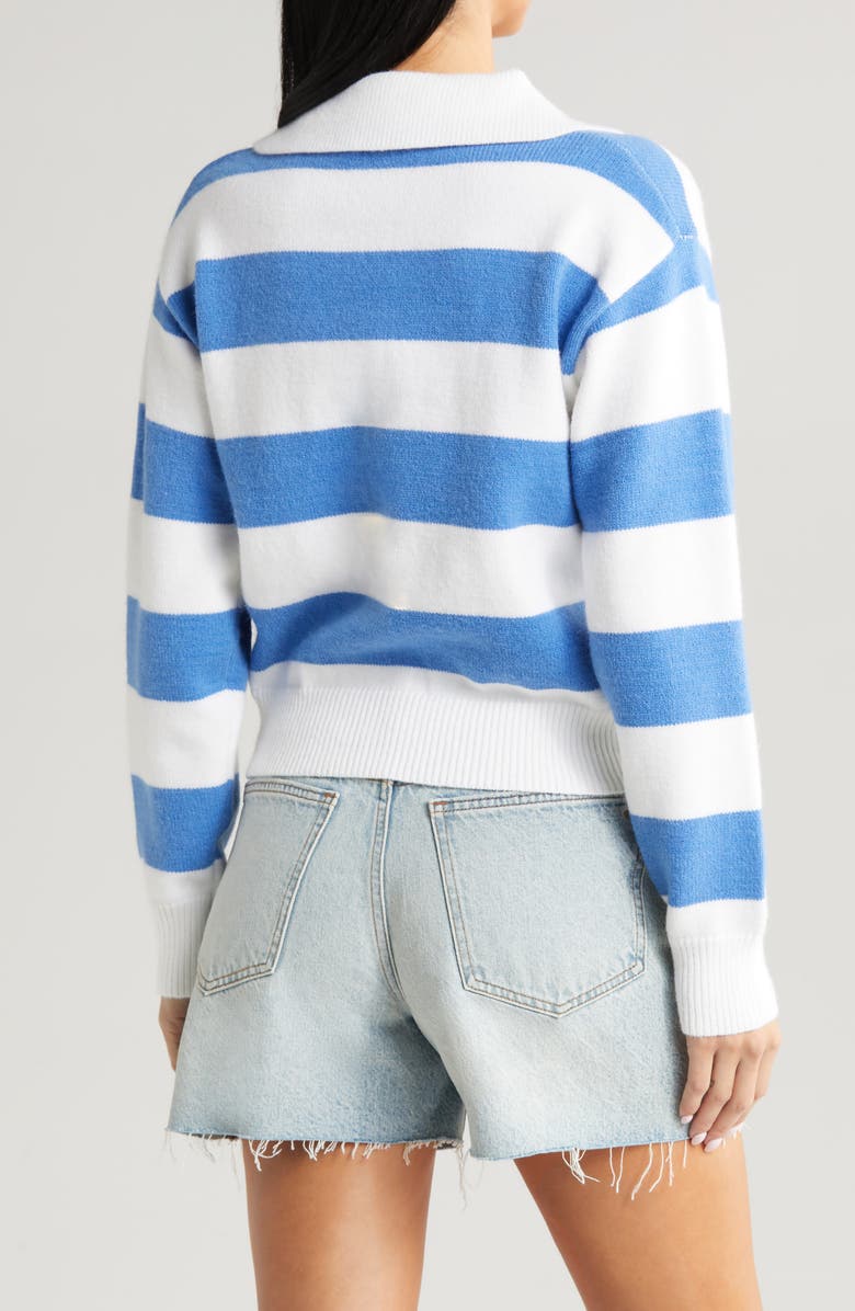 All in Favor Stripe Johnny Collar Sweater, Alternate, color,