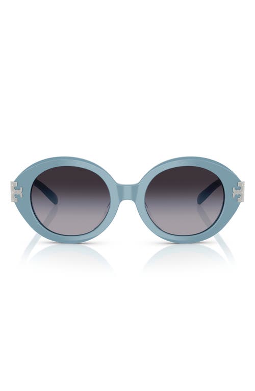 Tory Burch 52mm Oval Sunglasses in Grey Flash 