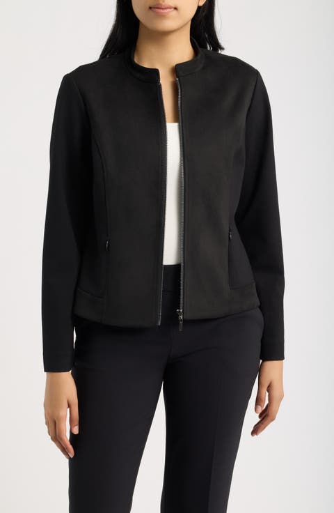 Faux Suede Moto Jacket